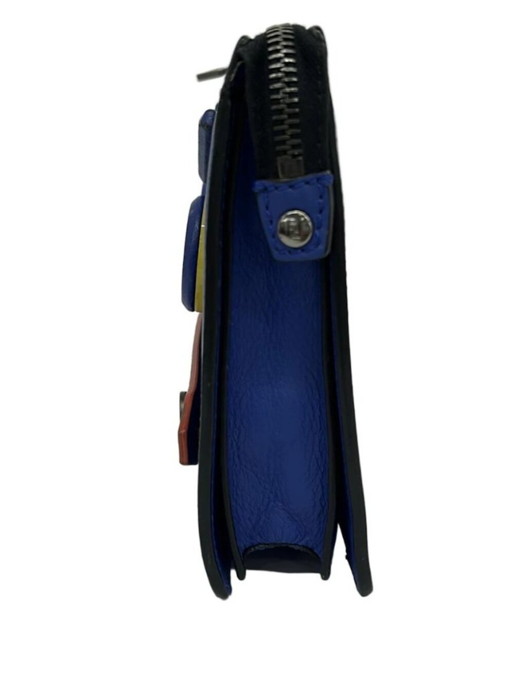 FENDI Bag Bugs 7VA350 Blue Multi Leather - Clutch Bag - Picture 12 of 15